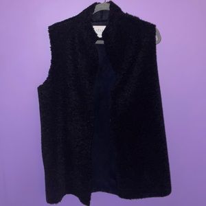 Fuzzy Black Vest
